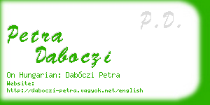 petra daboczi business card